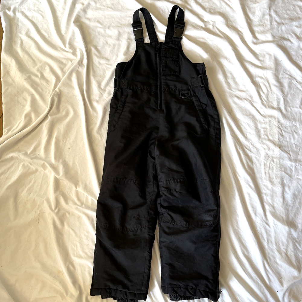 Arctic Quest Insulated Snowsuit Ski Bib Unisex Youth 5/6 Black Adjustable Winter